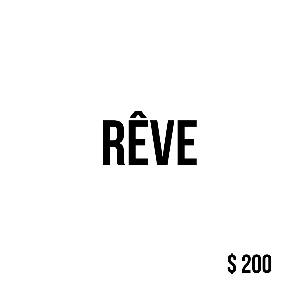 Gamine gift card with ‘Reve’ in black text on white background – $200 value