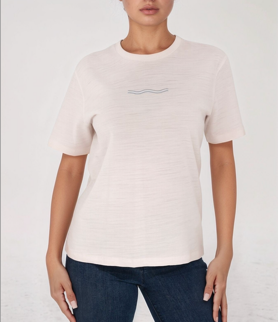 GG T‑shirt – front view of white cotton crew neck tee with relaxed fit